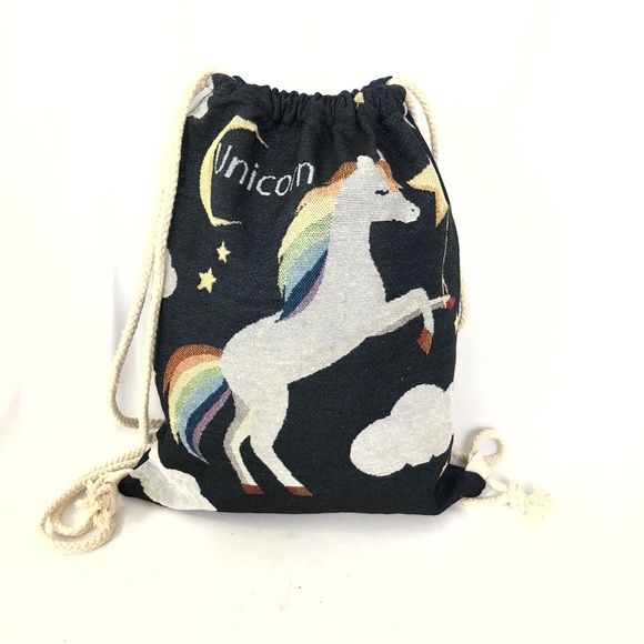 NEW UNICORN RAINBOW DRAWSTRING BACKPACK BAG - Picture 4 of 4